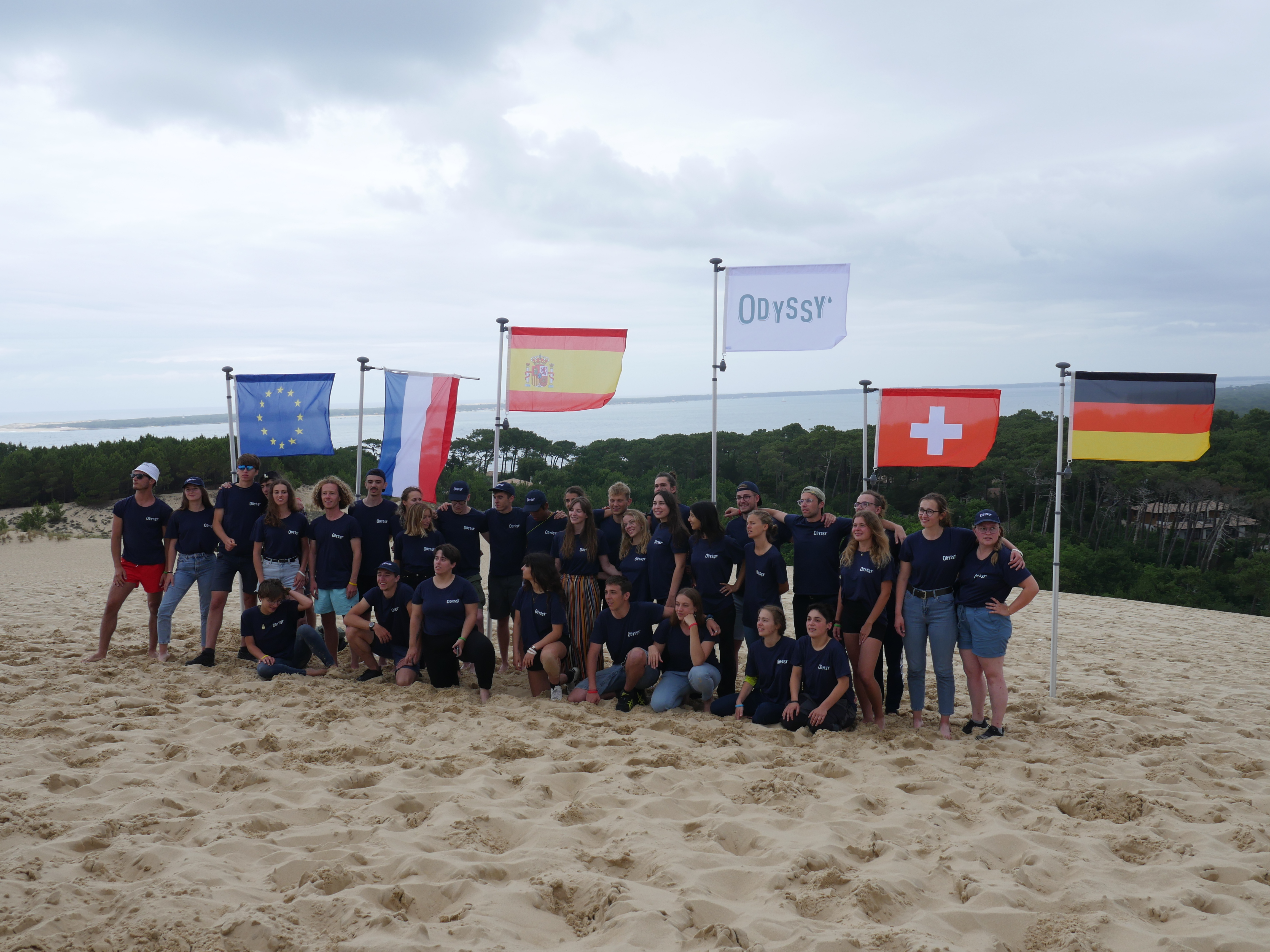 Les ambassadeurs en haut de la Dune du Pilat