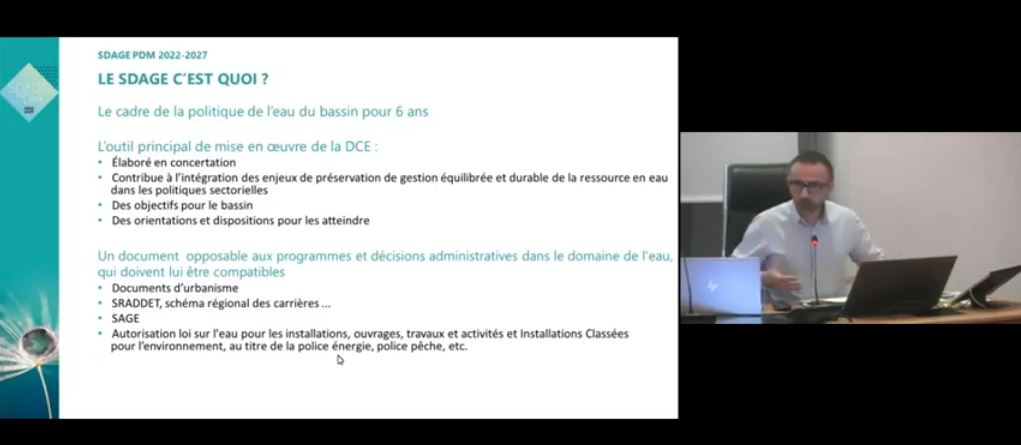 Afficher la vidéo Webinaire présentation SDAGE-PDM 2022-2027