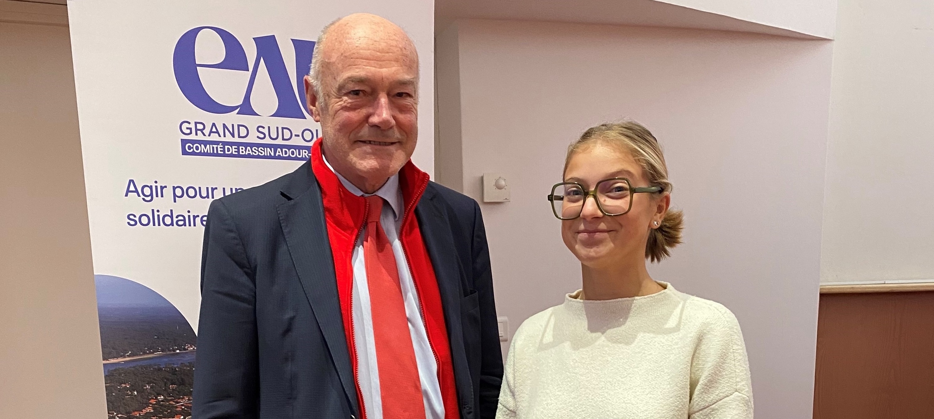 Alain Rousset et Marie Celhaiguibel au Comité de bassin Adour-Garonne de décembre 2023.
