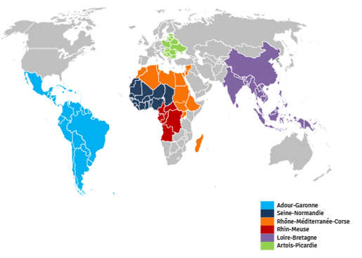 Carte projets Eau et solidarités internationales